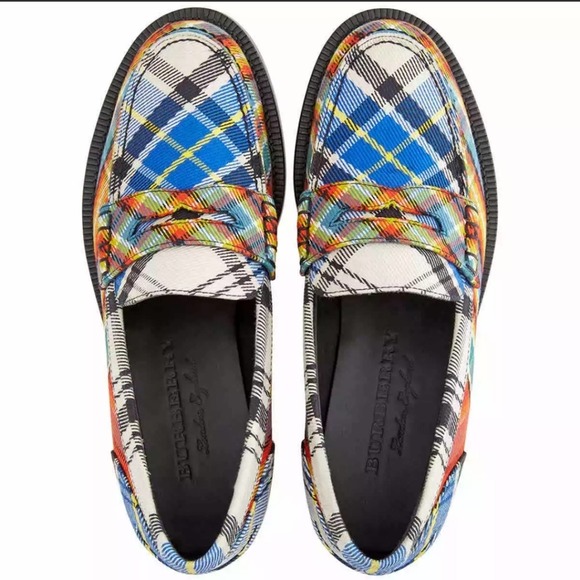 Burberry Shoes - Burberry Bedmont Tartan Cotton Penny Loafers size US 8 EUR 38